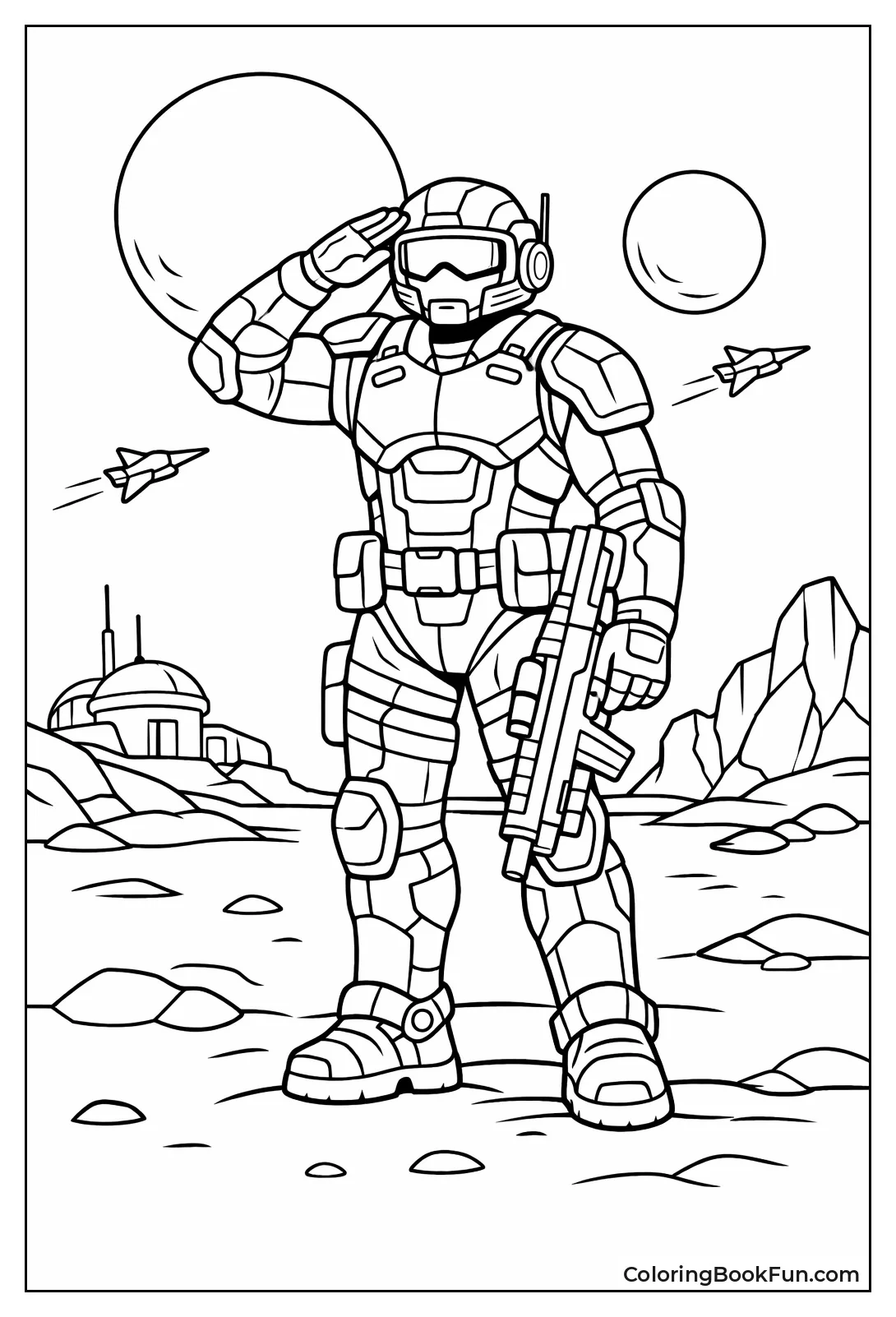 Space Soldier on Planet