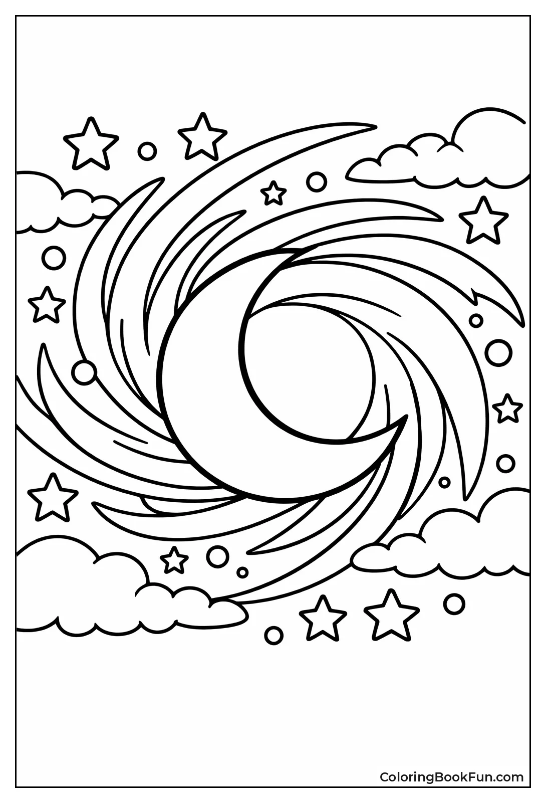 Crescent Moon in Swirling Galaxy