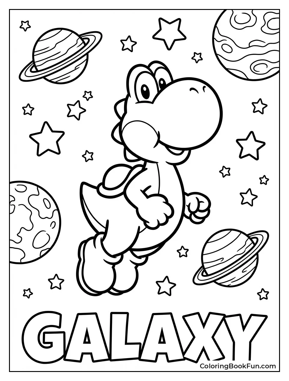 Yoshi Floating in Galaxy