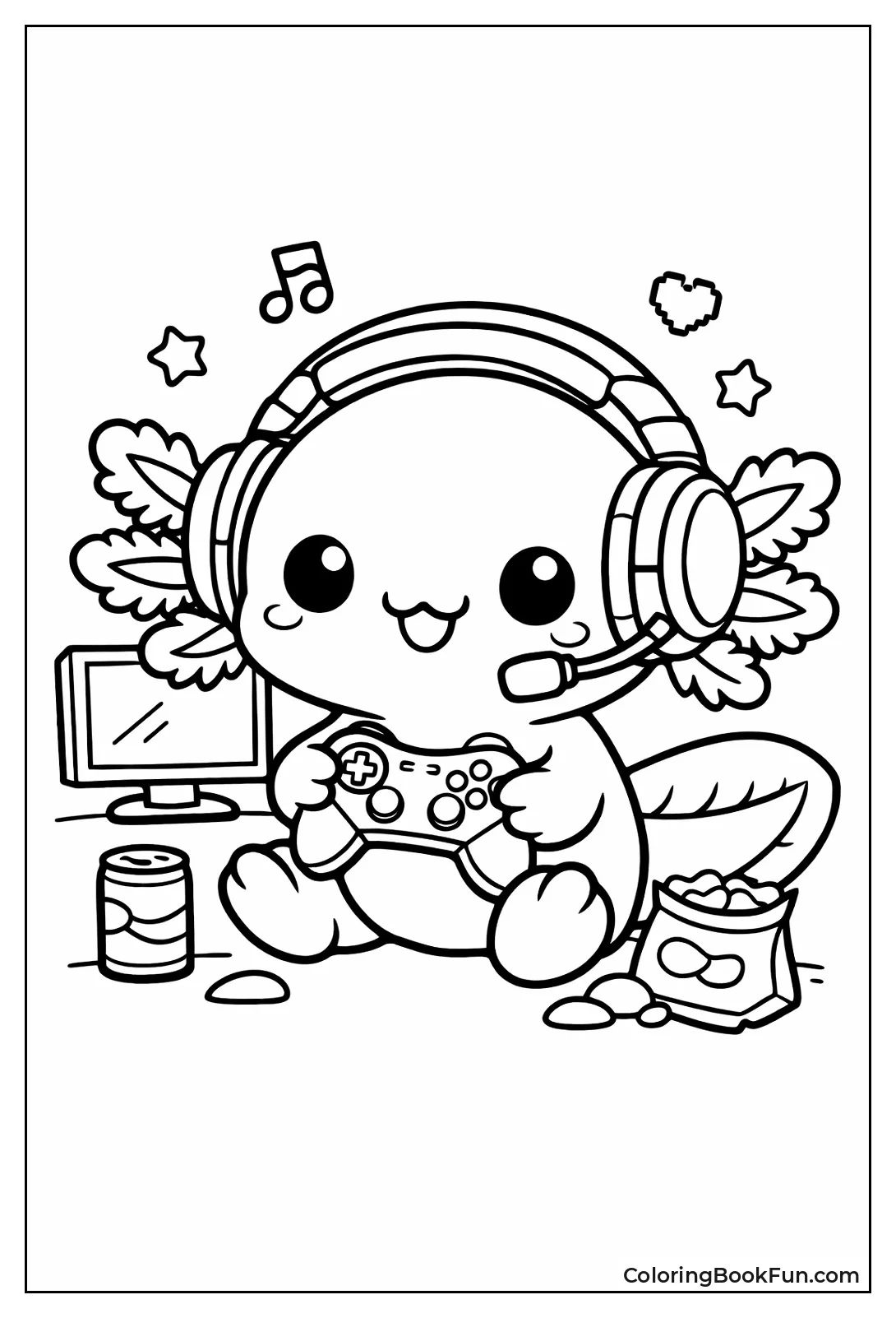 Gamer Axolotl with Headset