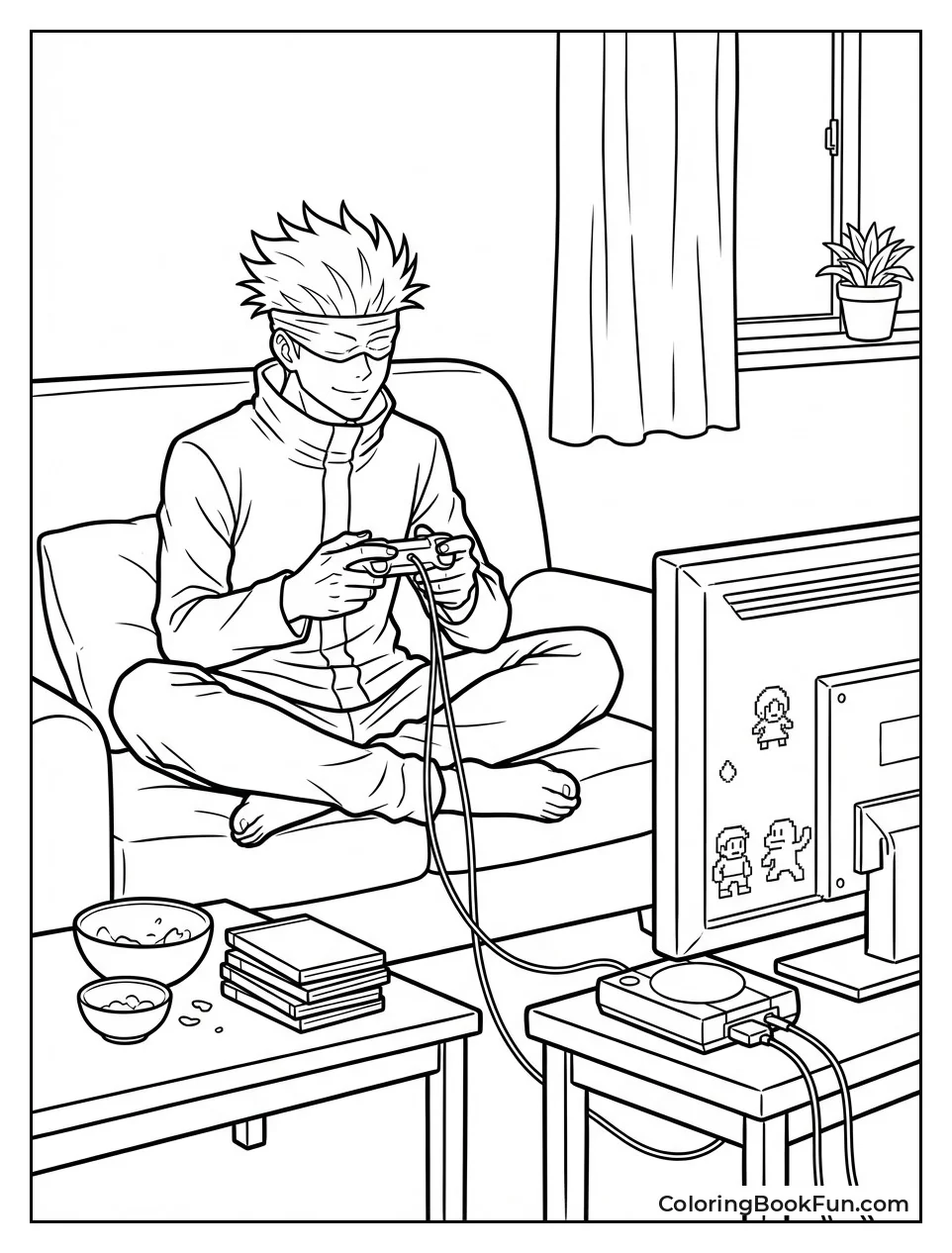 Gojo Playing Video Games