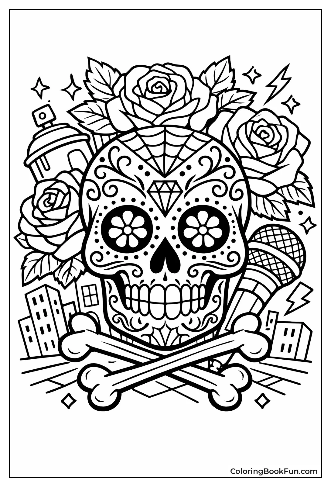 Edgy Rose Gangsta Skull