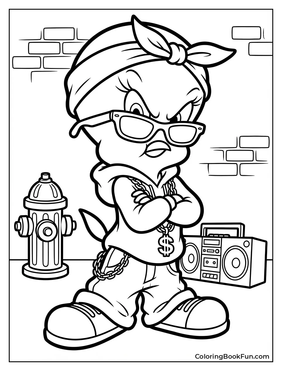 Tweety Poses Gangsta Style