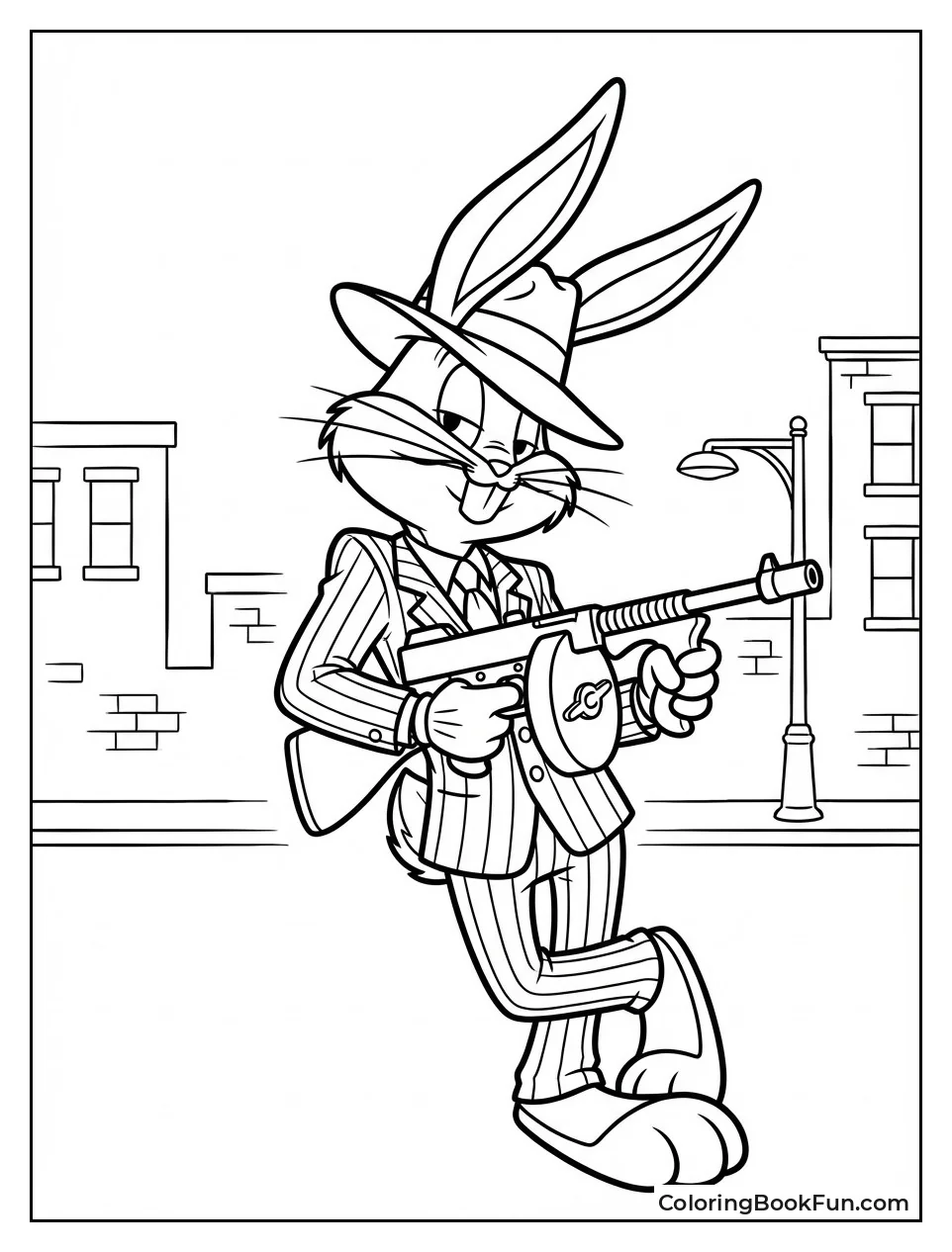 Gangster Bugs Holds Tommy Gun