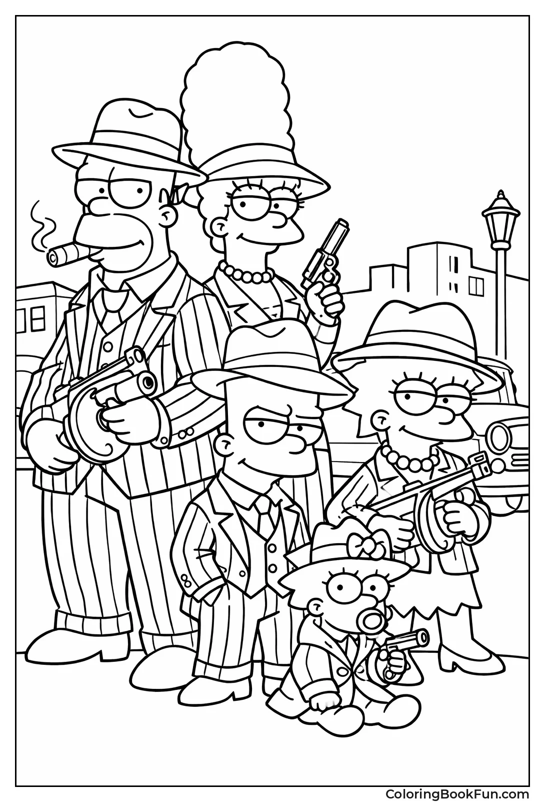 Gangster Simpsons Smoke Cigars