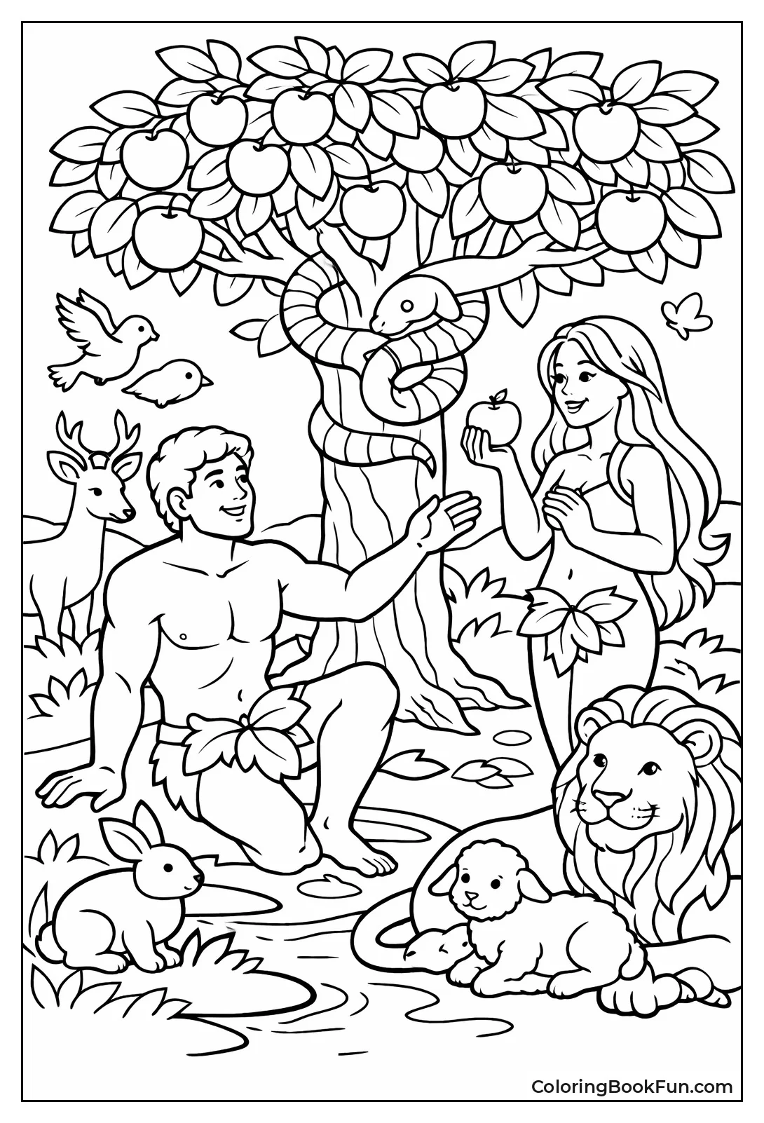 Eve Picks Fruit from Tree