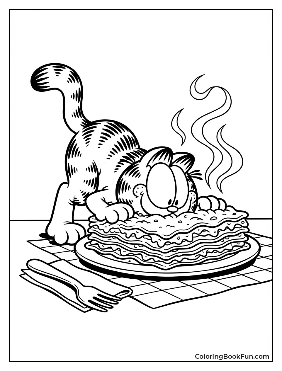 Garfield Dives into Lasagna