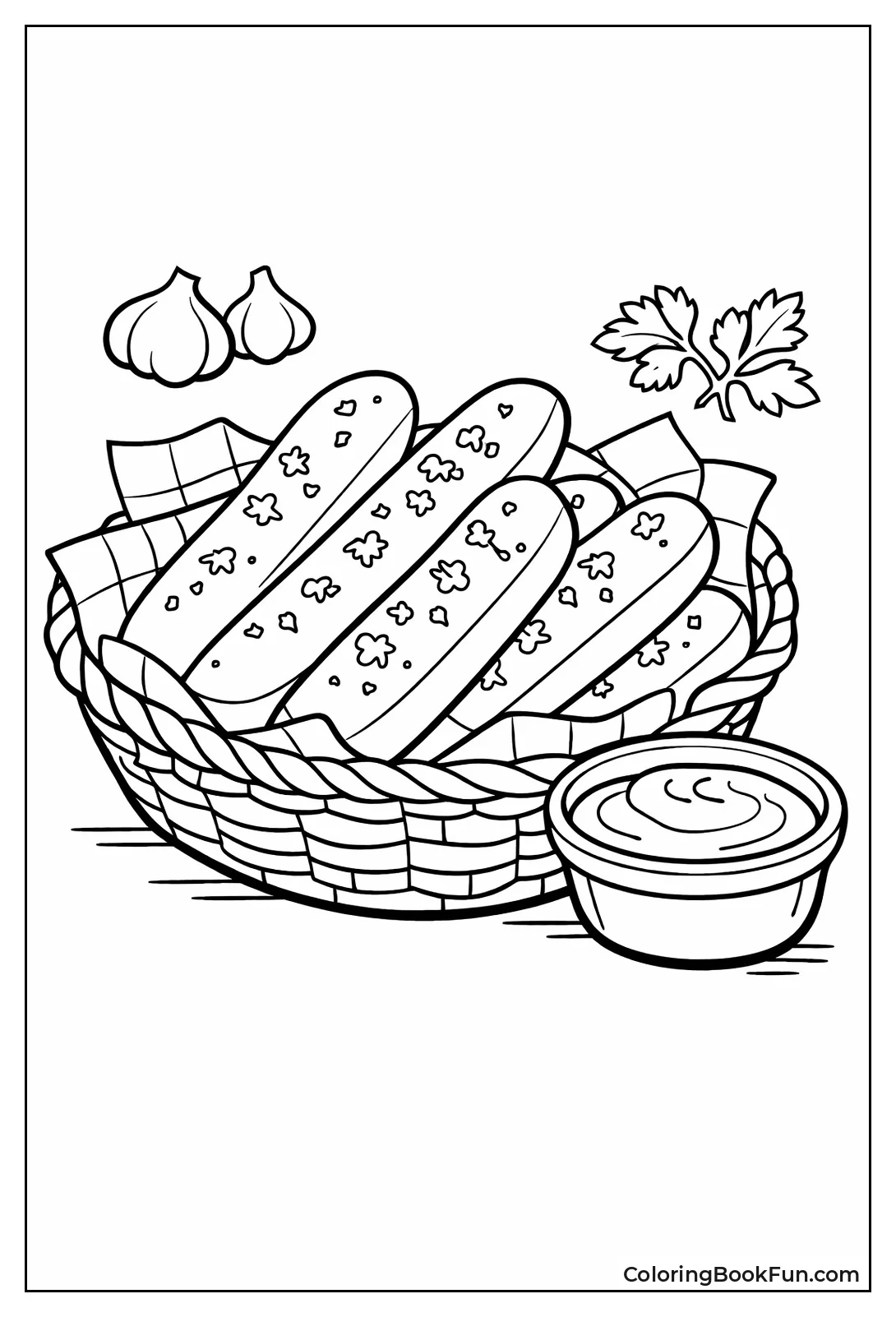 Garlic Sticks with Sauce