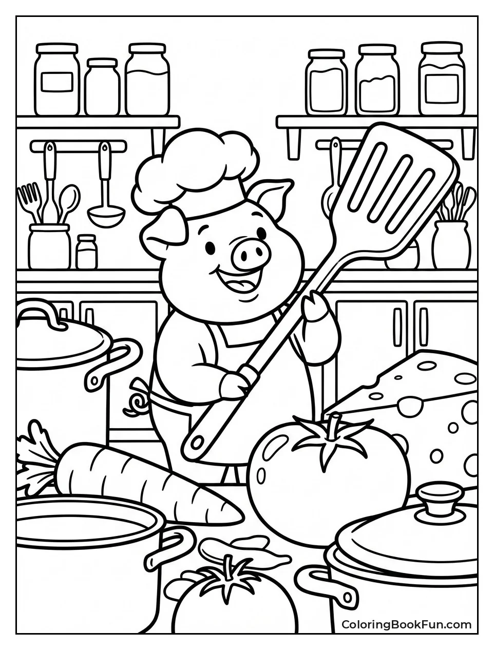 Chef Pigster Cooks Giant Food