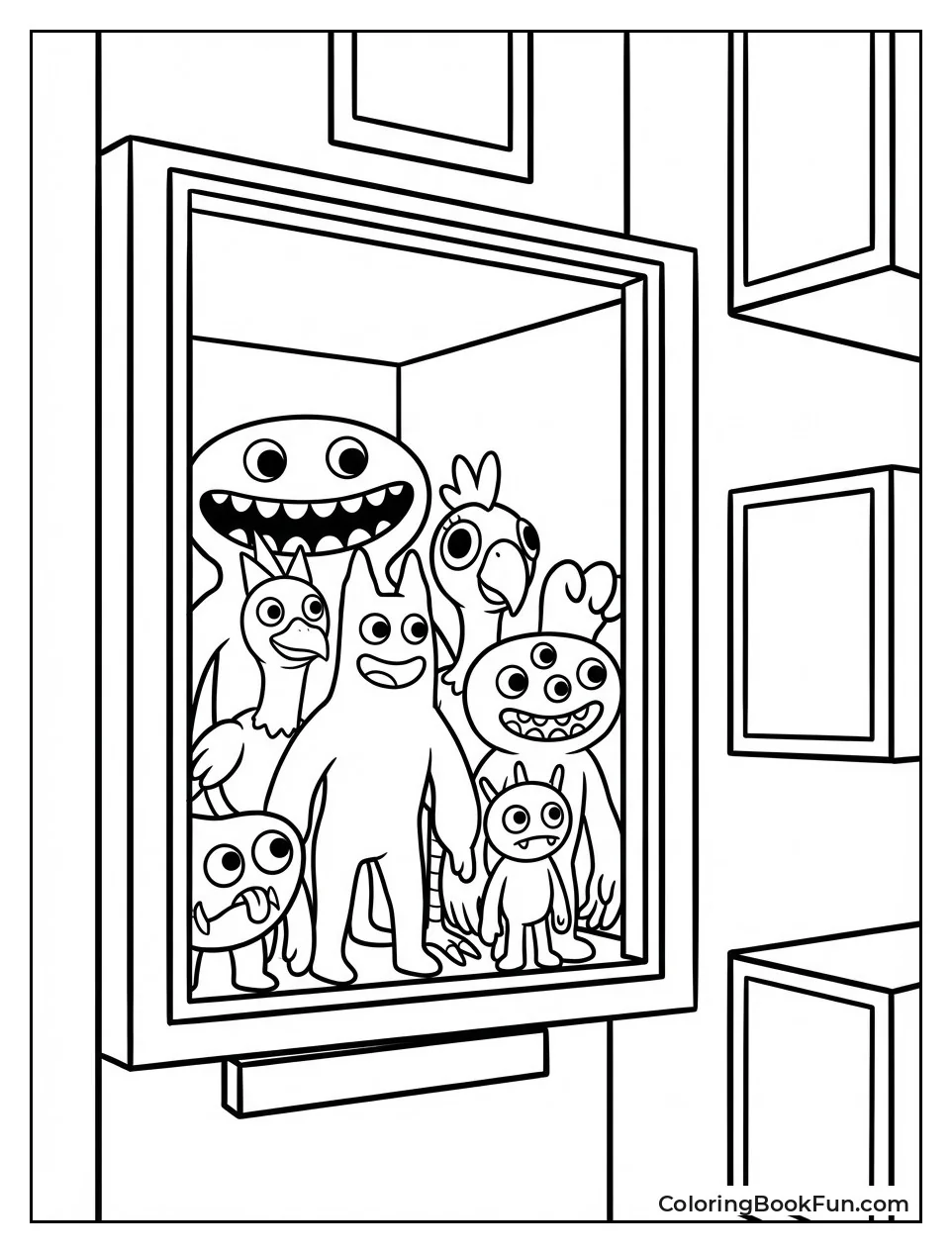 Monsters Crowd Elevator