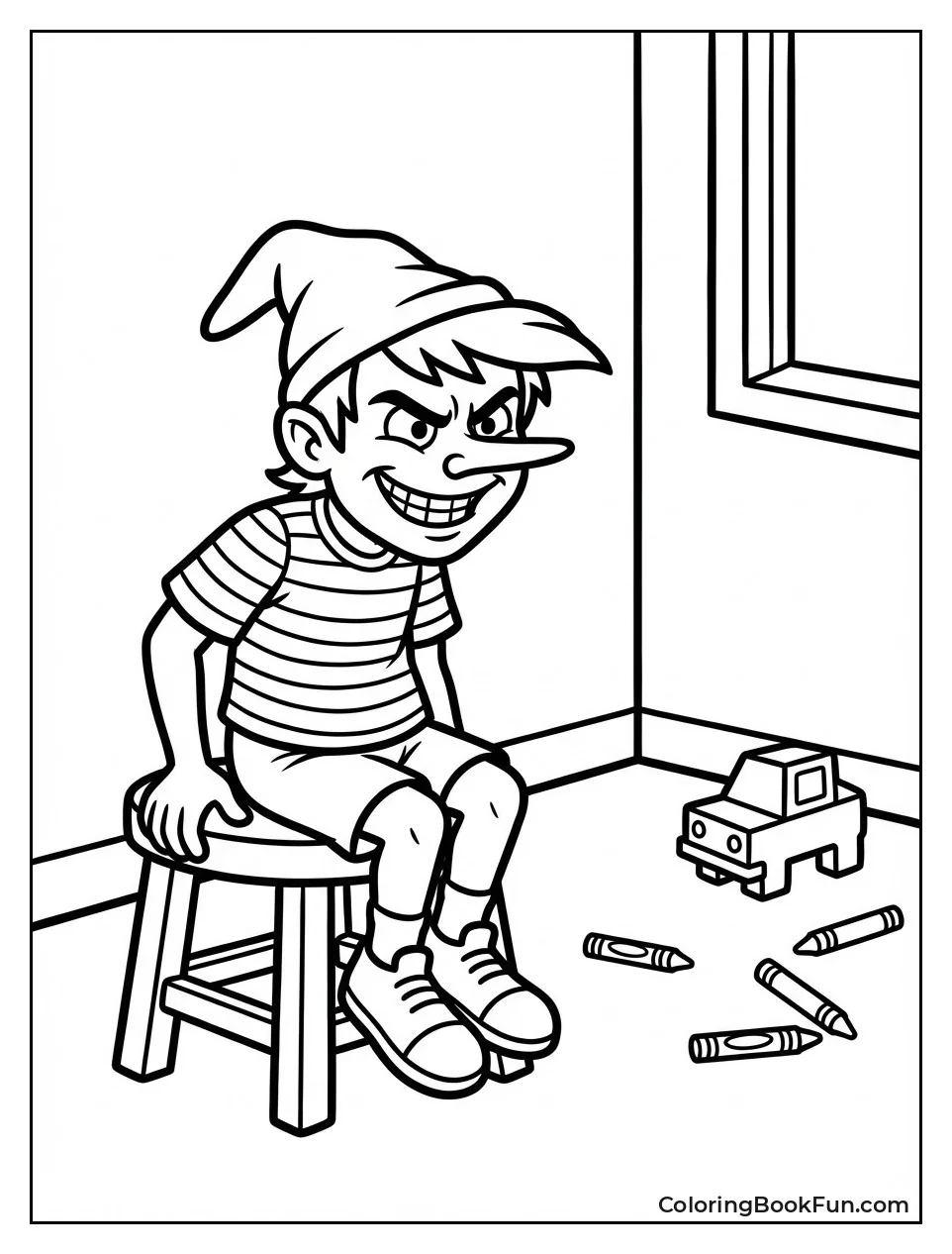 Naughty One Sits Quietly