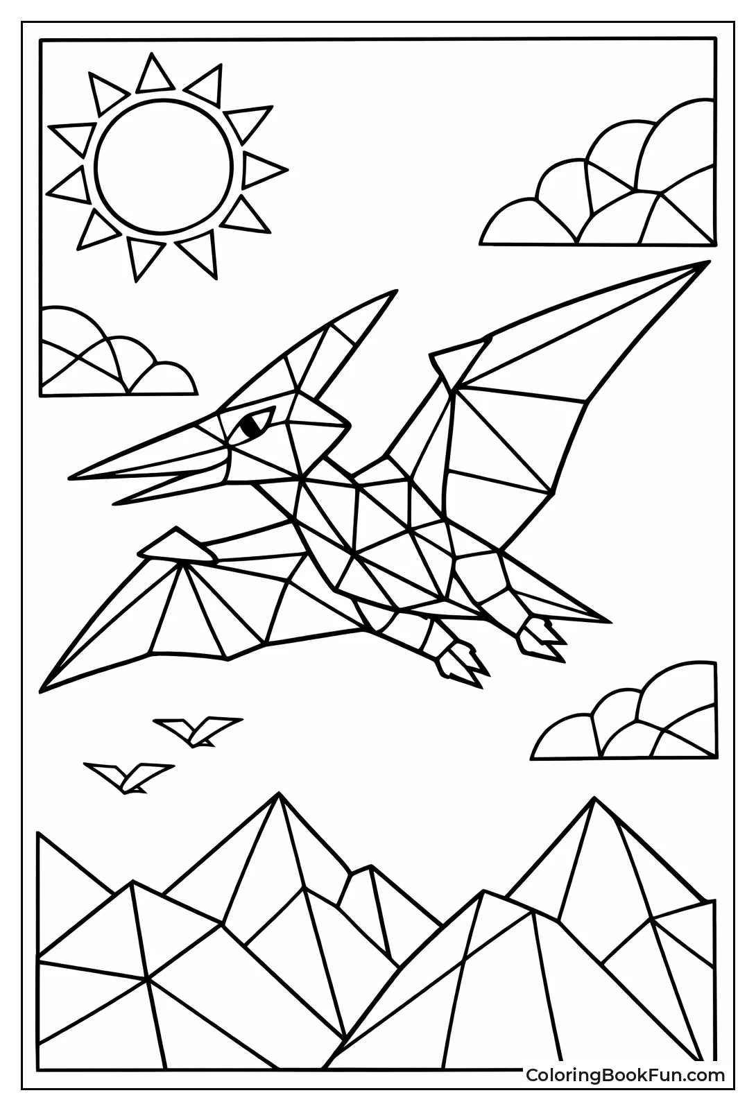 Geometric Pterodactyl Art