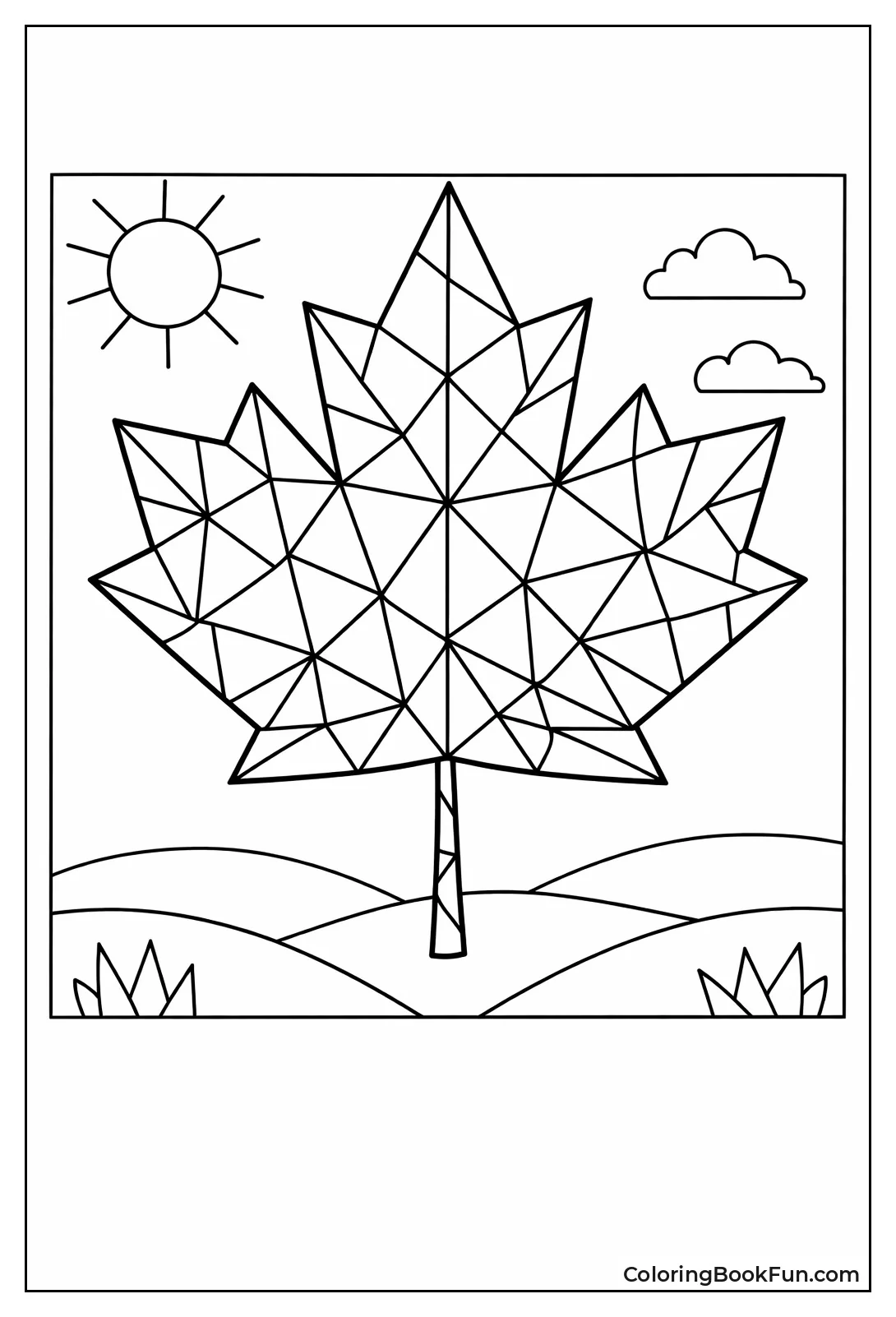 Leaf Divides into Tiny Triangles