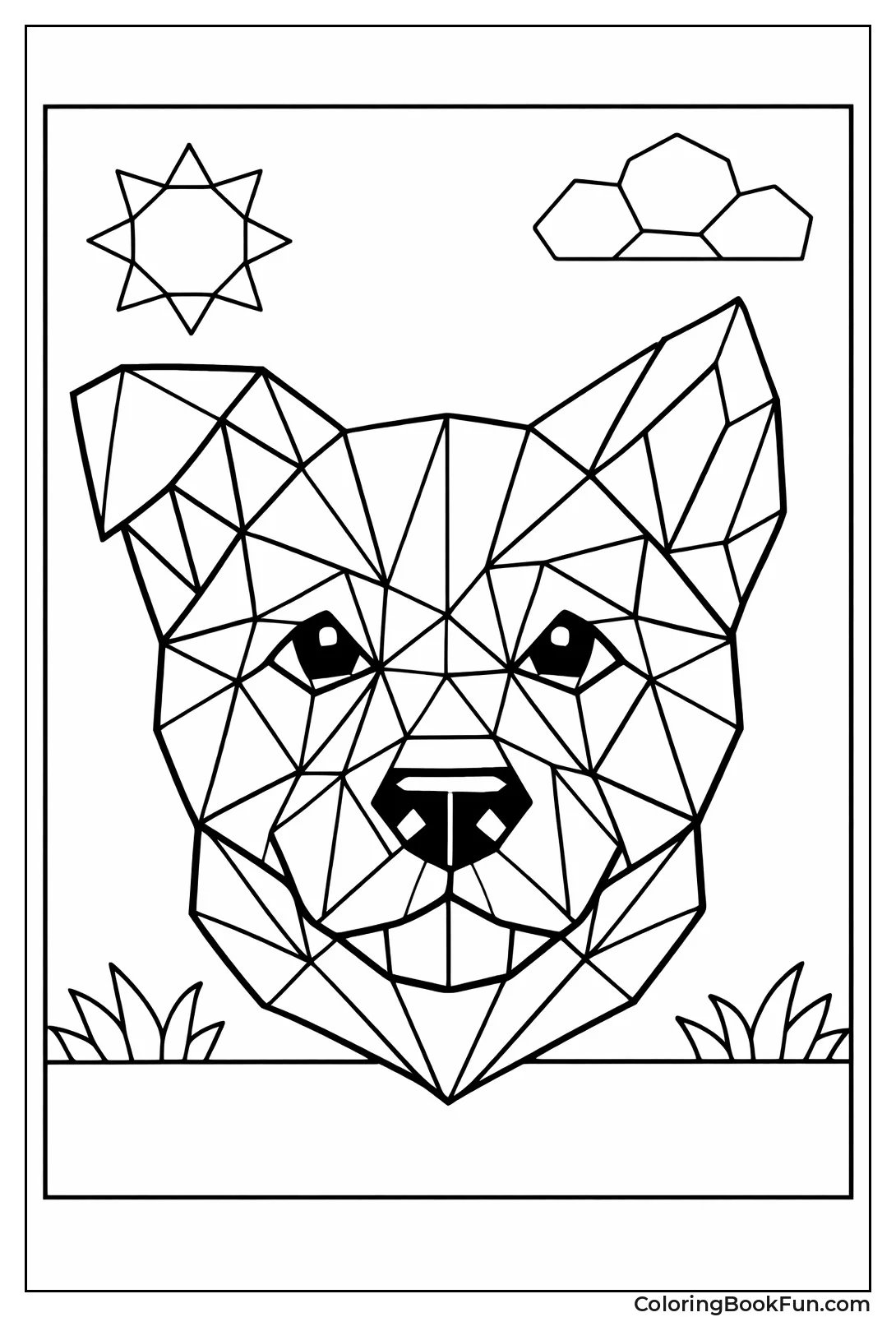 Geometric Dog Face