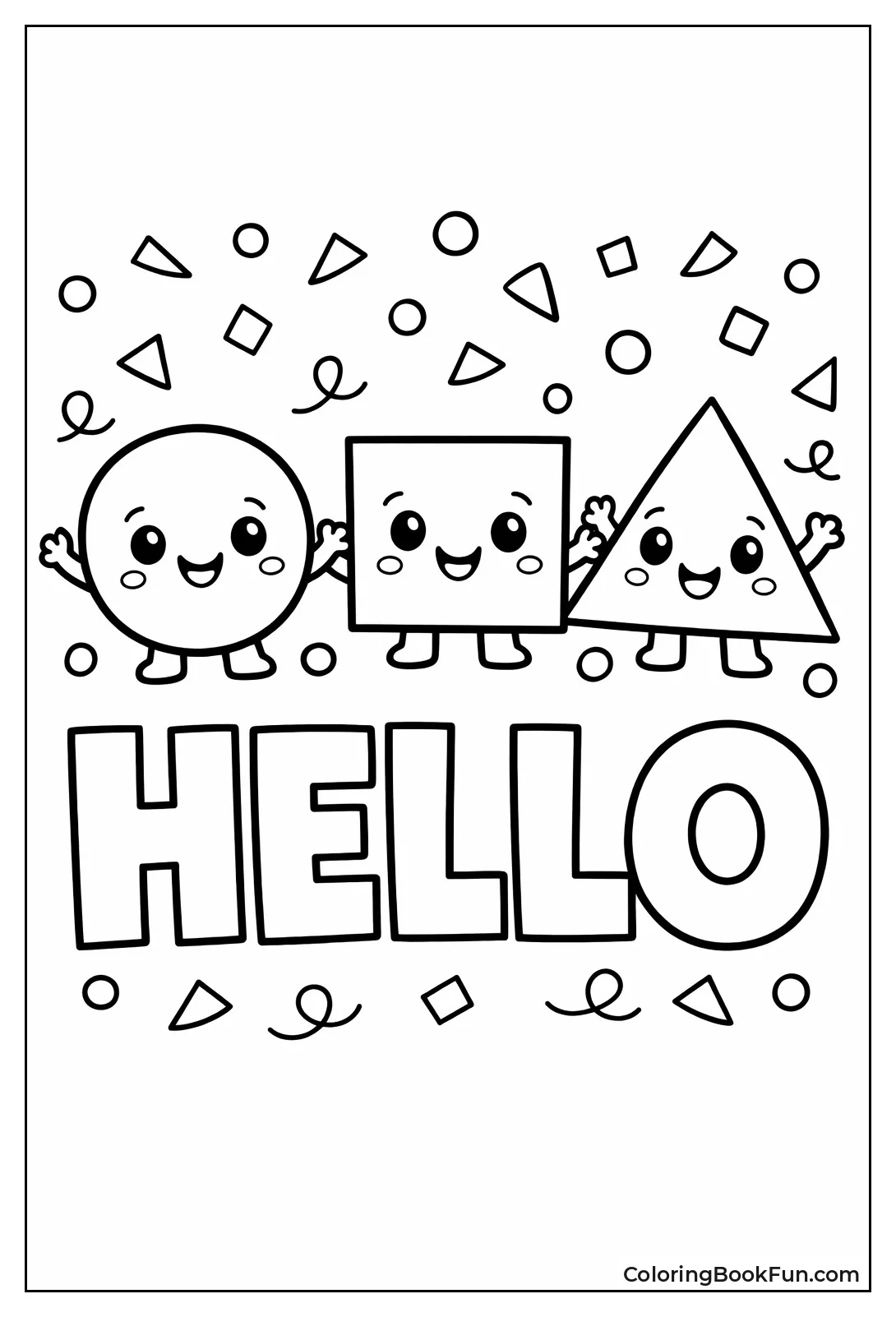 Cute Shapes Smile with Confetti