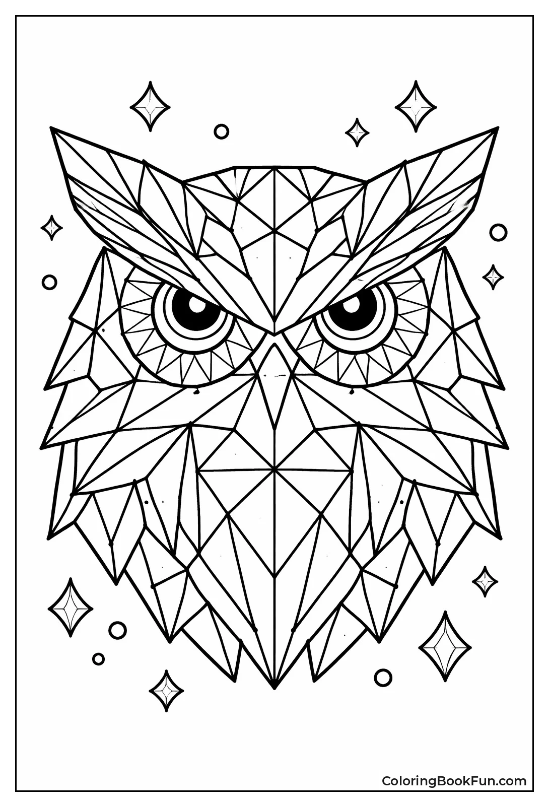 Geometric Owl Face Design