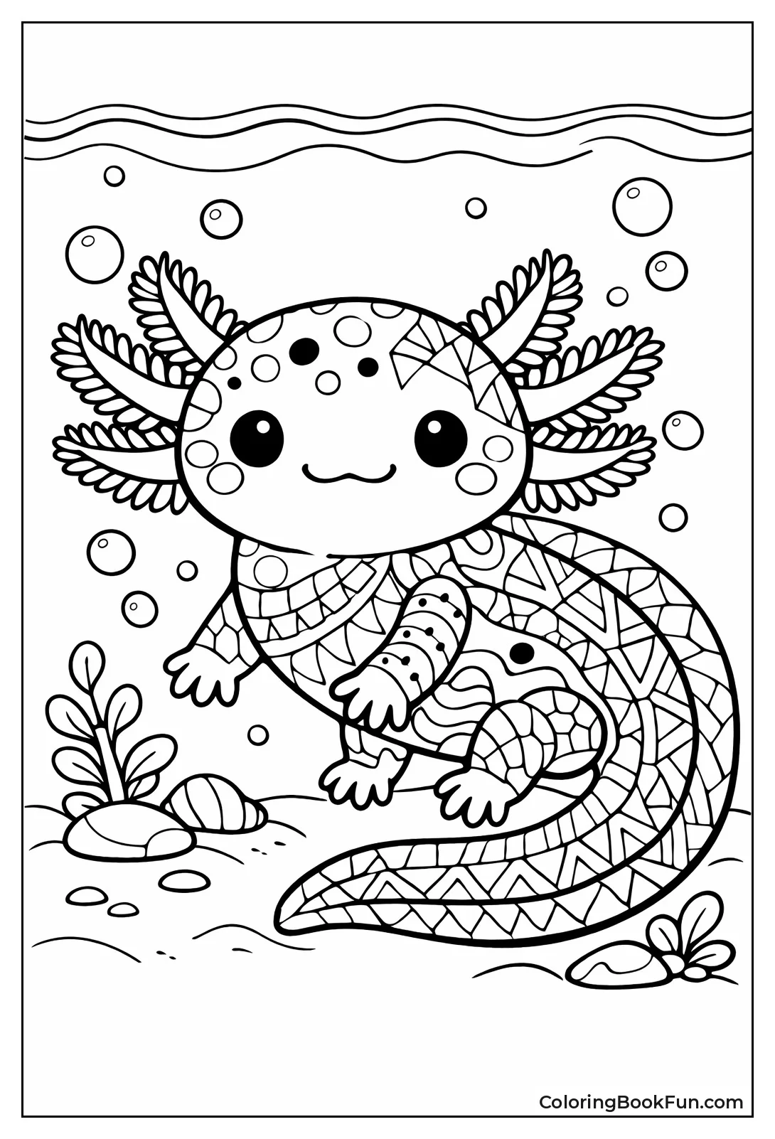 Geometric Patterned Axolotl Body