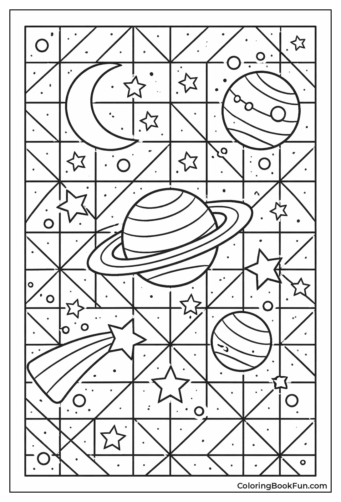 Stars Shine in Night Grid