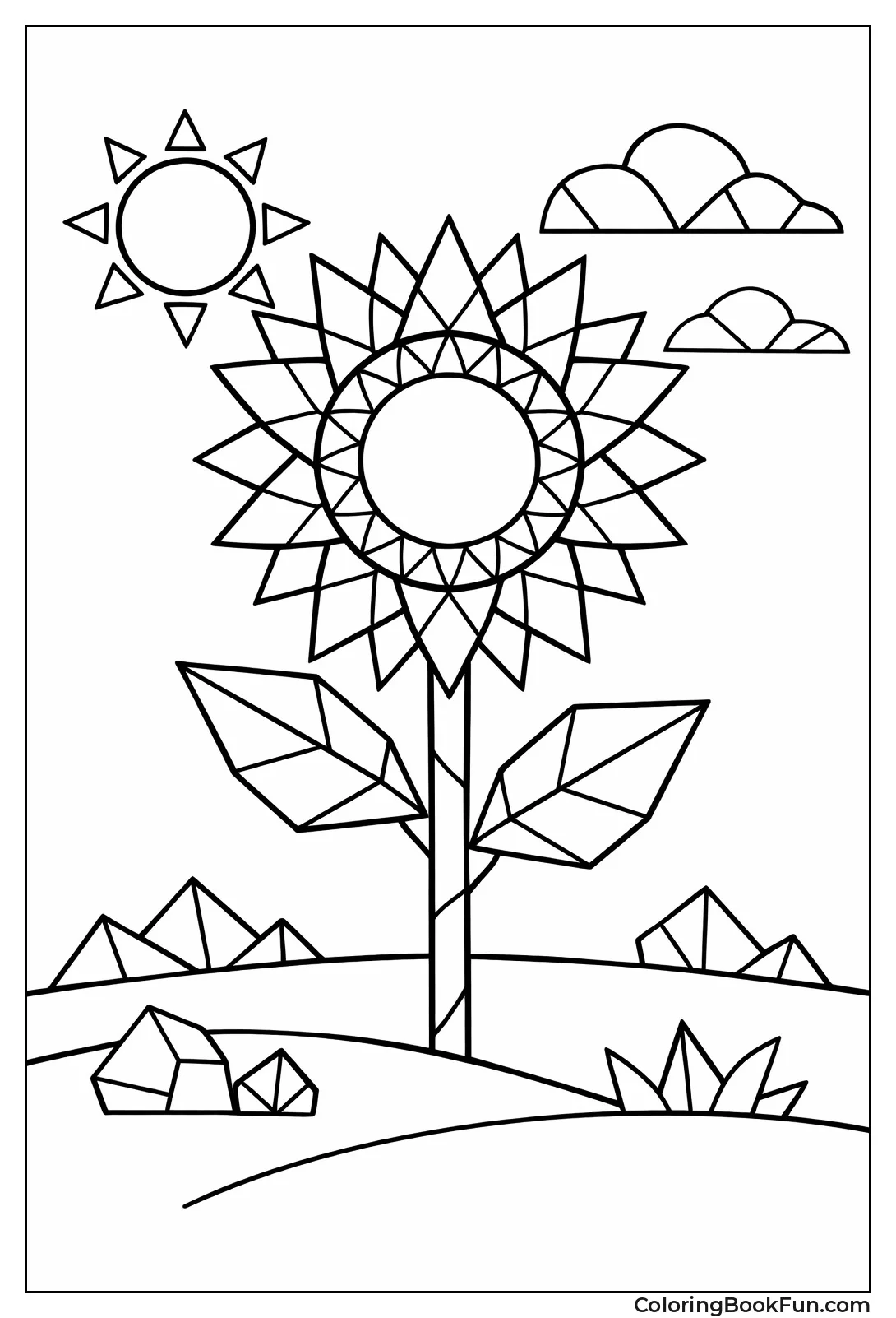 Geometric Triangle Sunflower