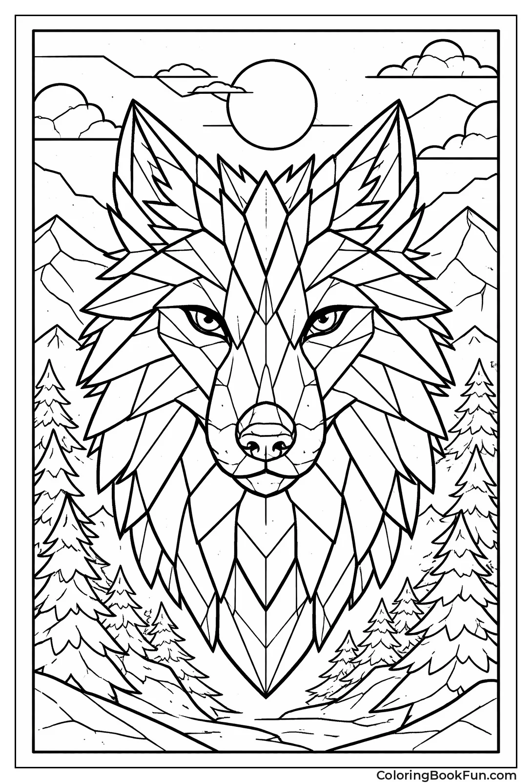Geometric Wolf Mask