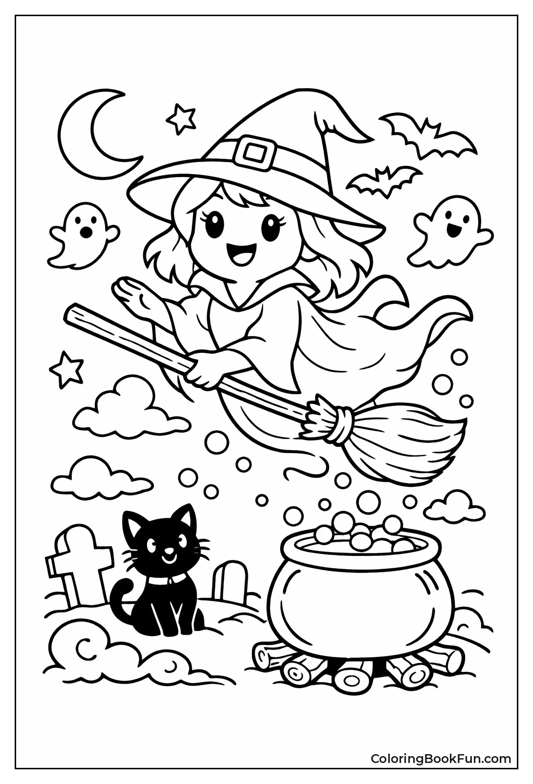 Floating Ghostly Witch