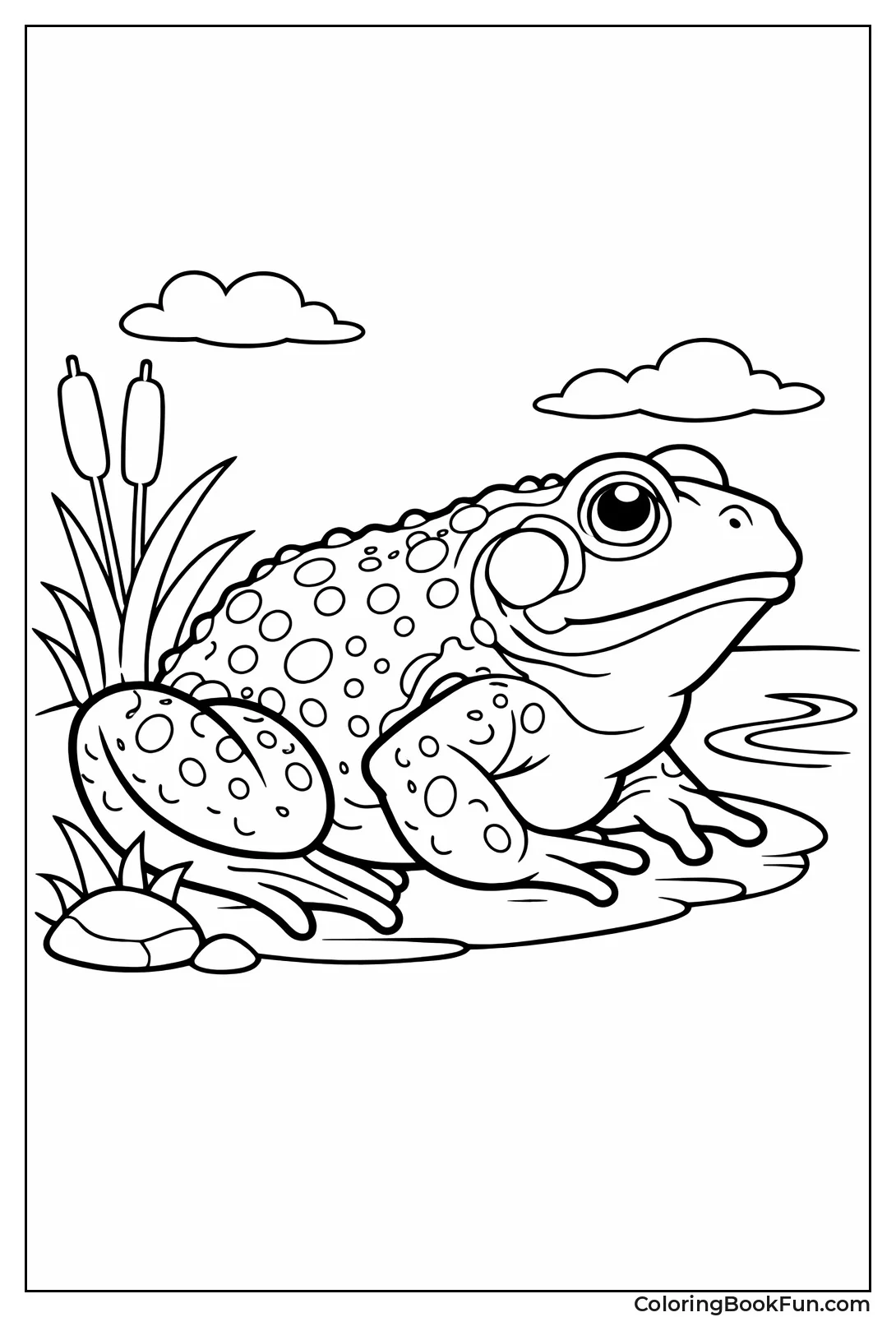 Bullfrog Portrait with Bumpy Skin