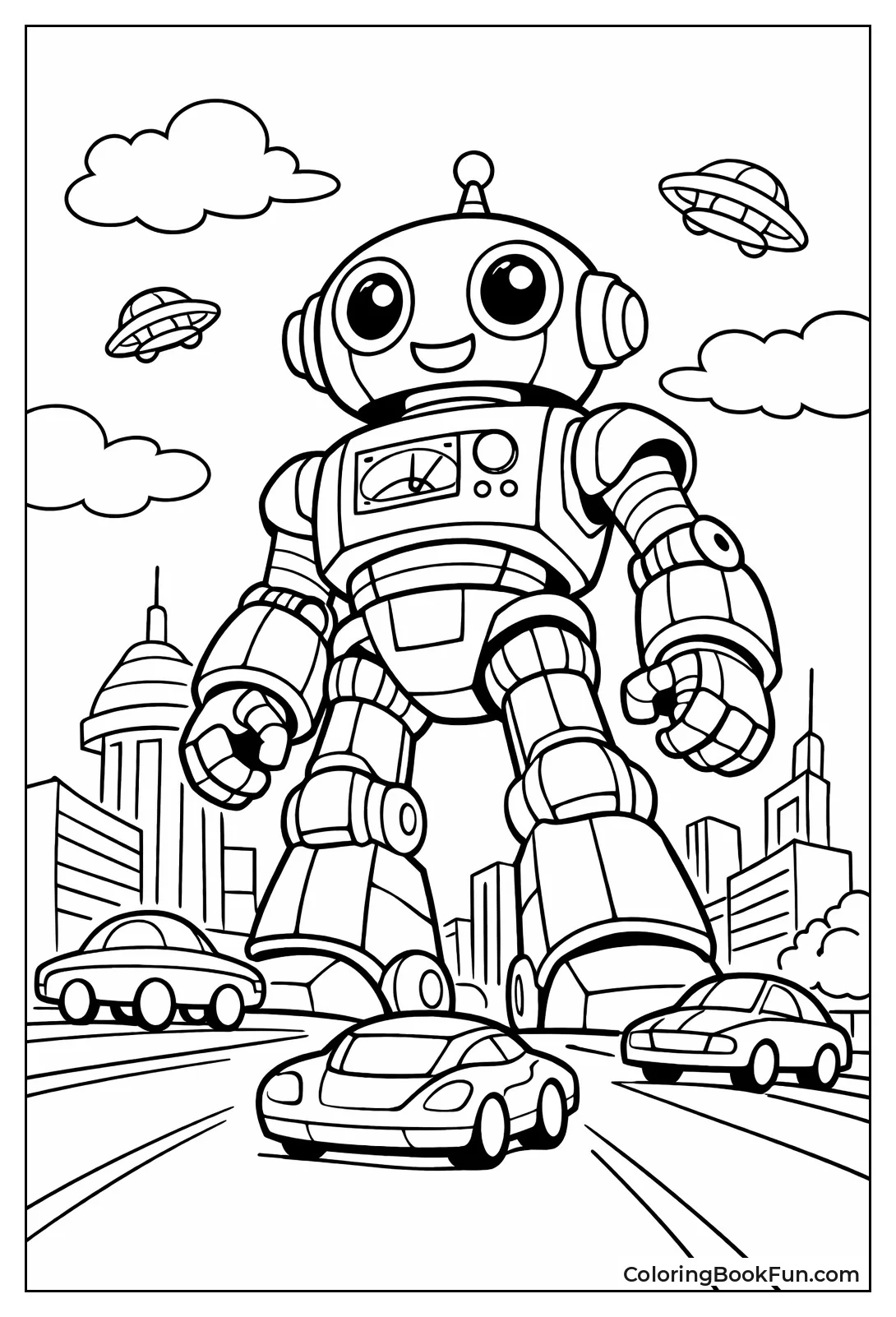 Giant Robot over City