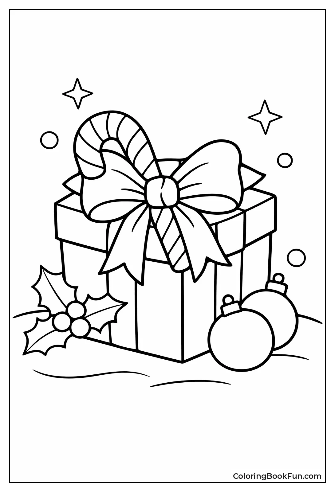 Candy Cane Tops Gift Bow