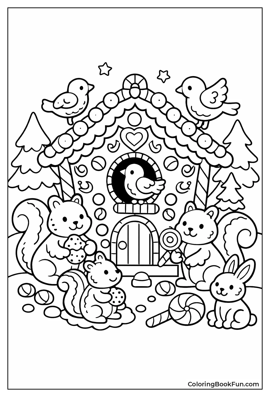 Cookie Animals Visit Birdhouse