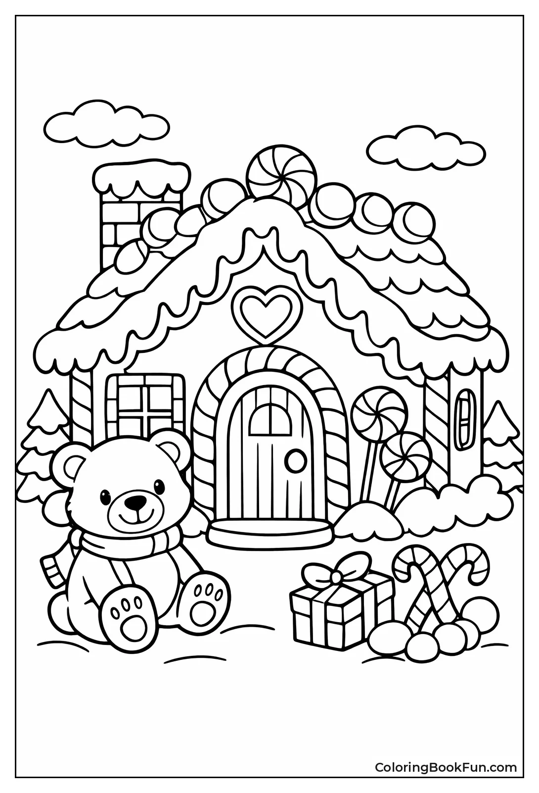 Bear Sits Outside Peppermint House