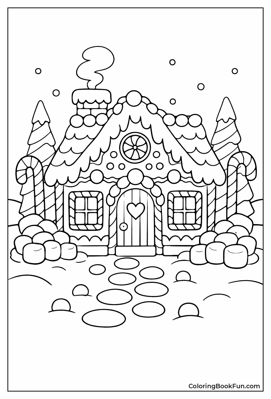 Candy Cane Trees Surround House