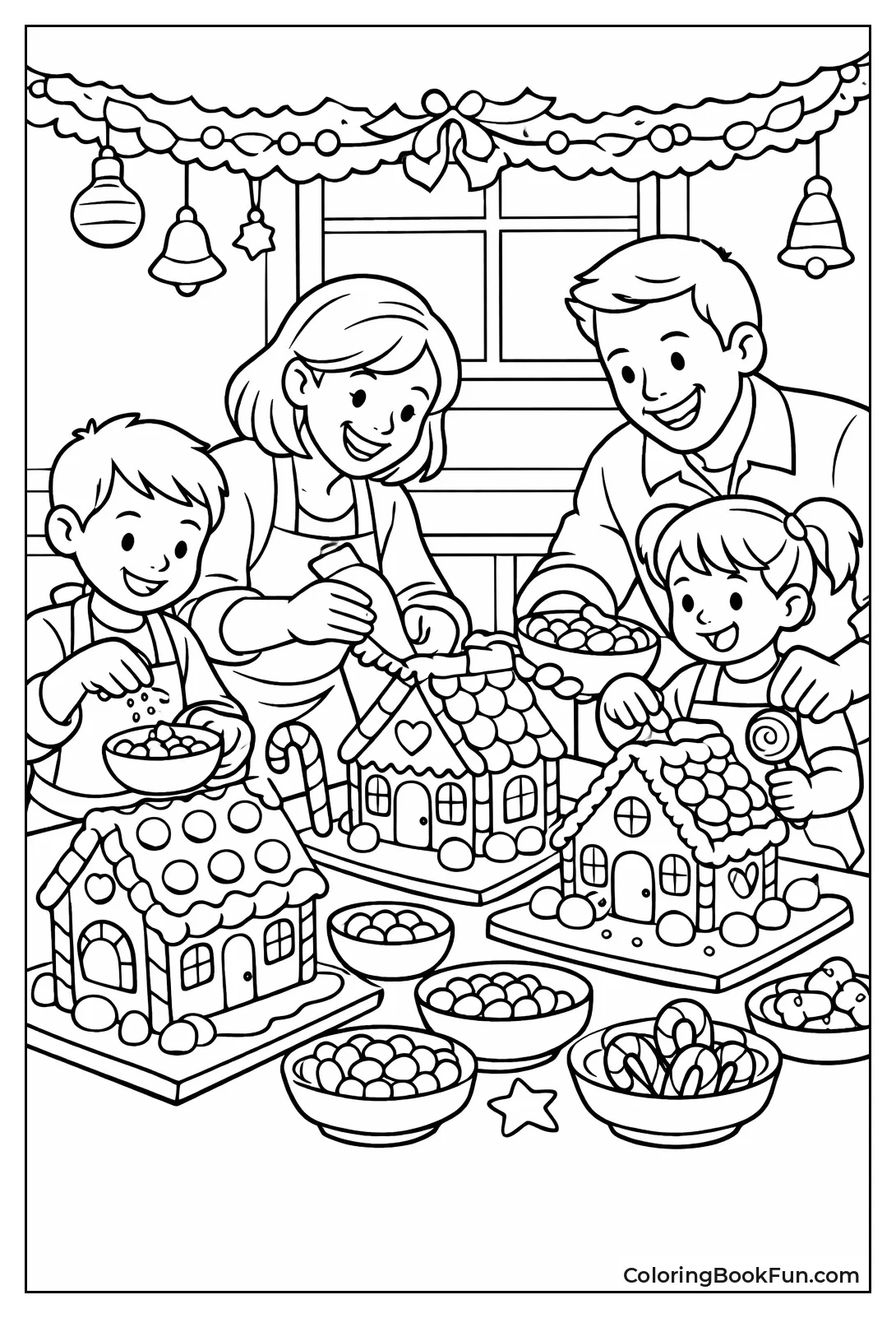 Kids Decorate Gingerbread Houses Together