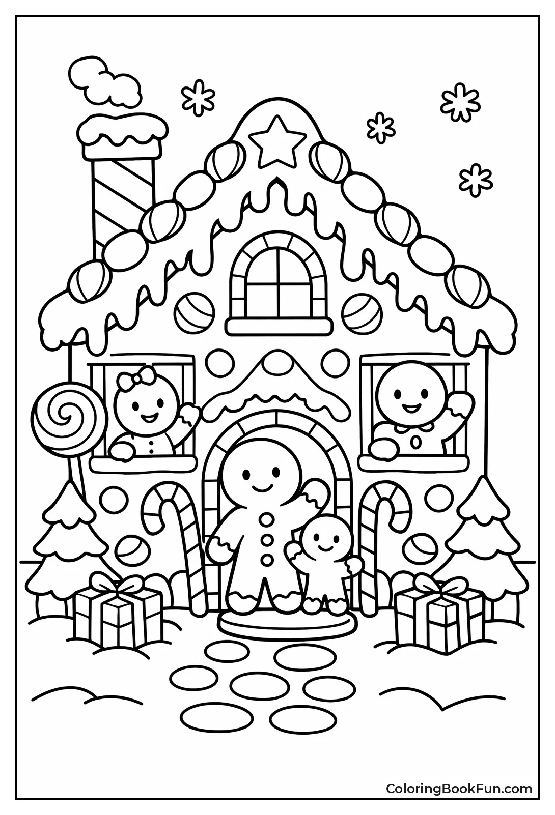 Gingerbread Family Waves from Windows