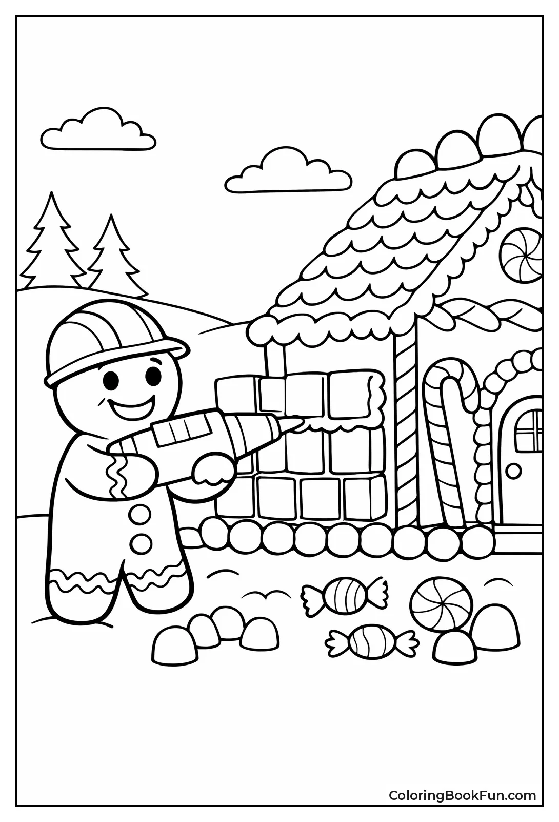 Gingerbread Man Glues Candy Wall