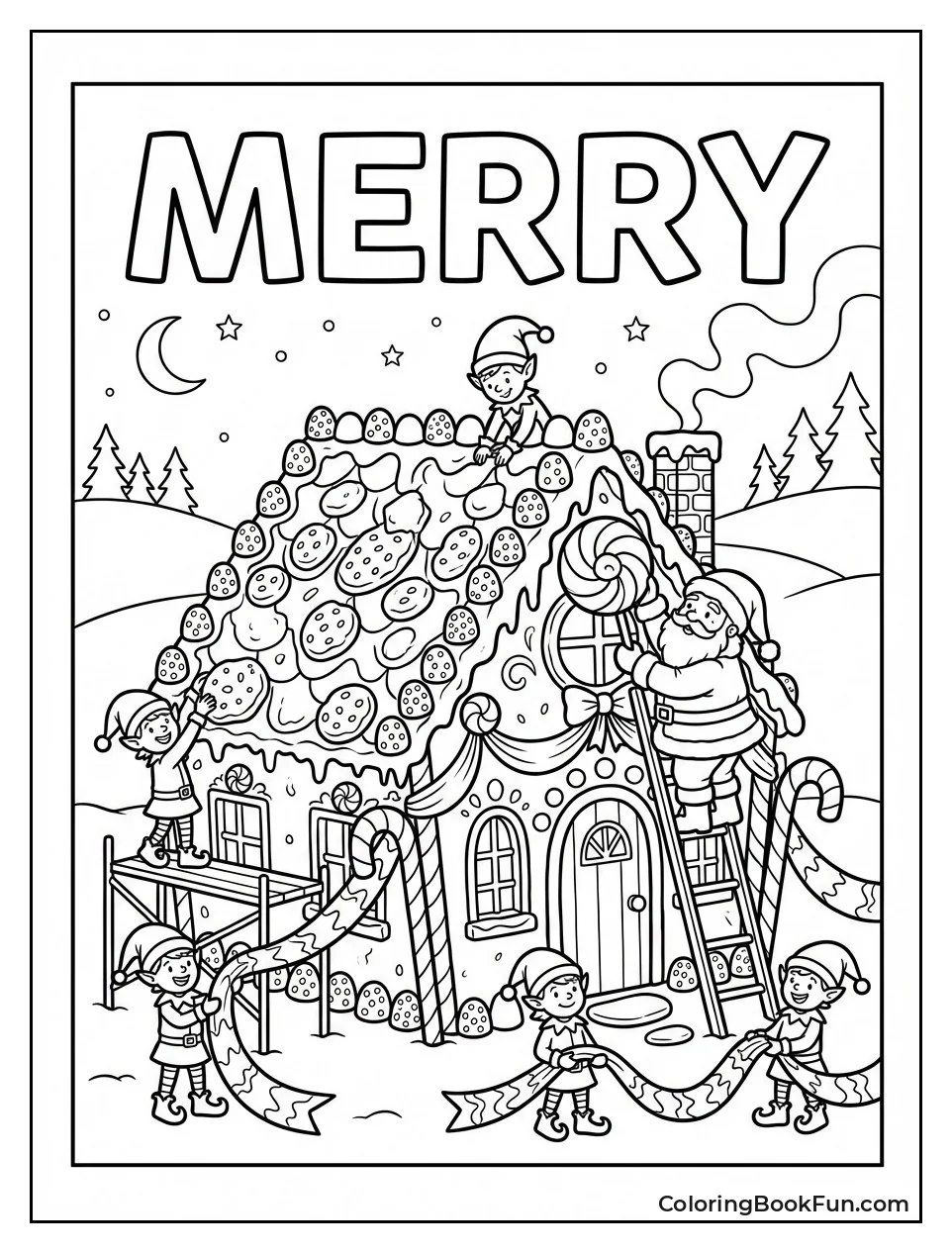 Elves Decorate Santa's Big House