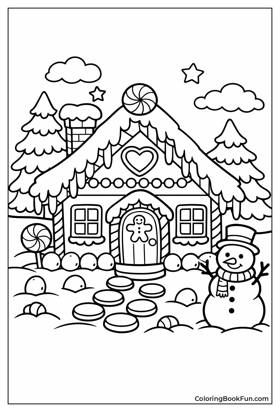 Snow Blankets Gingerbread Home