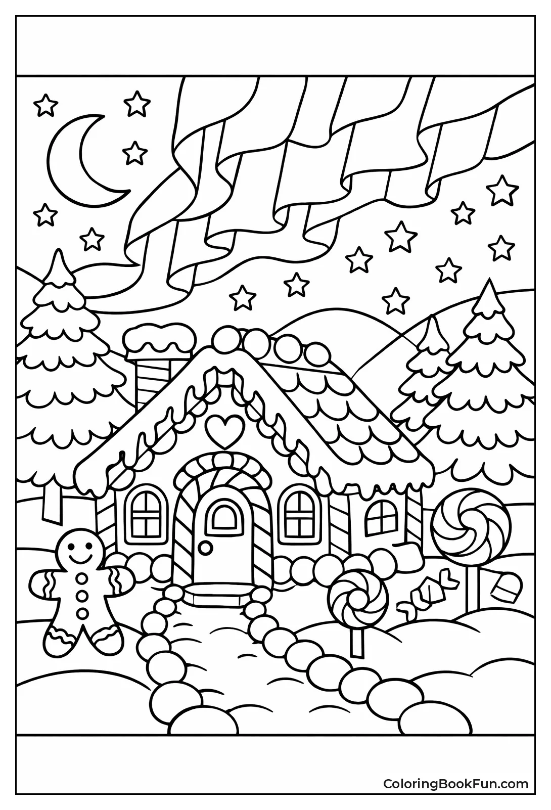 Stars Shine on Snowy Cottage