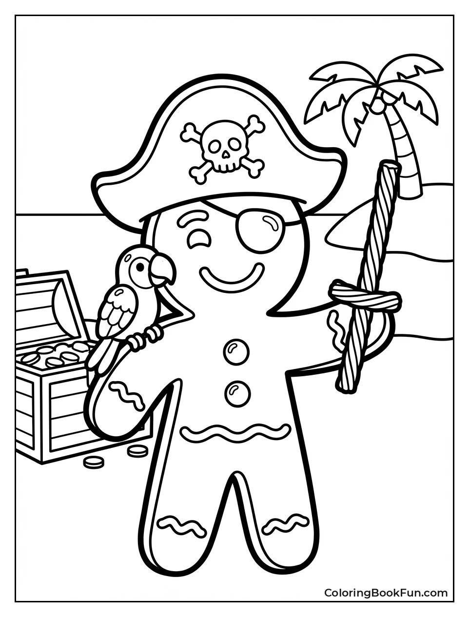 Gingerbread Pirate with Gumdrop Parrot