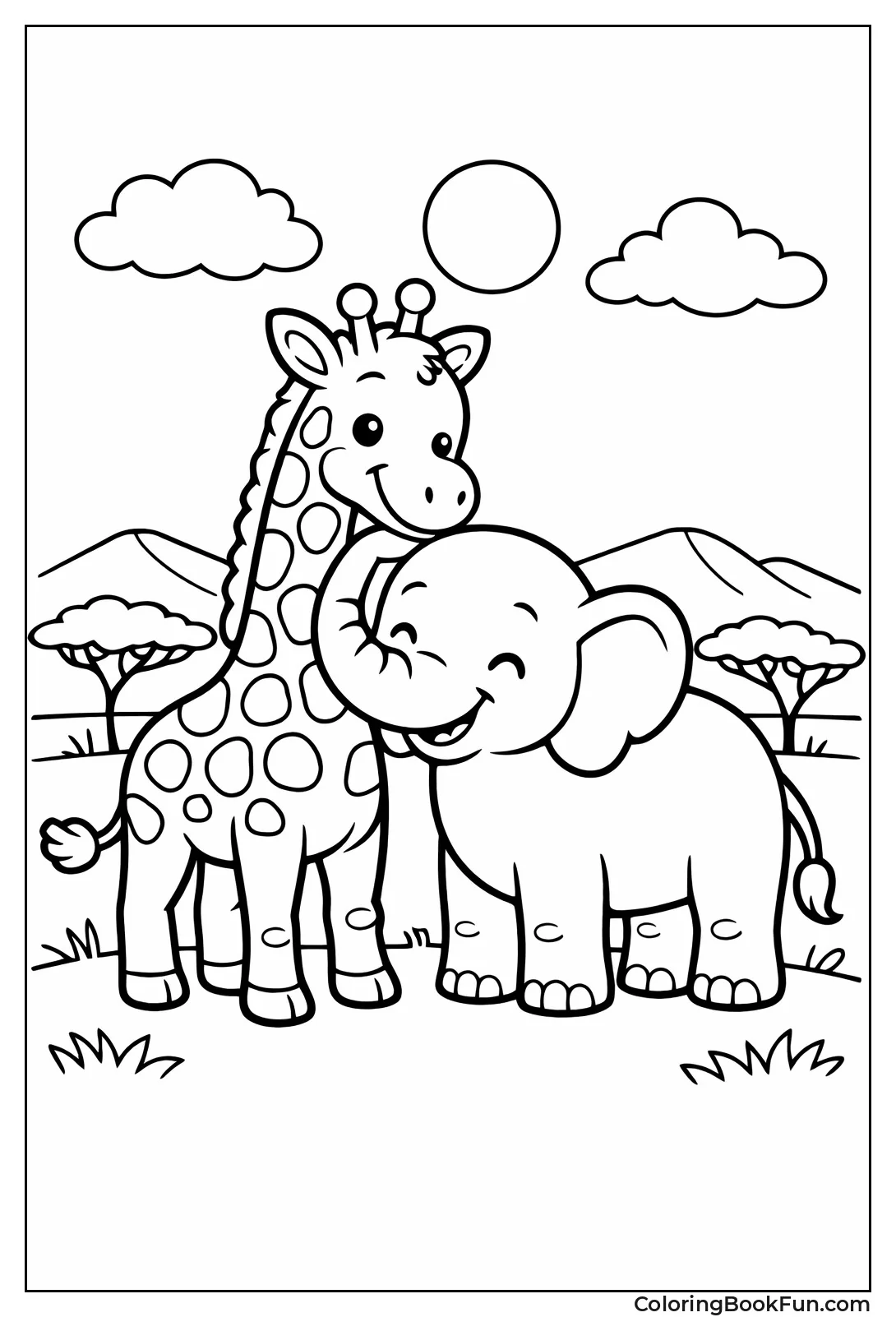 Giraffe Friends with Elephant