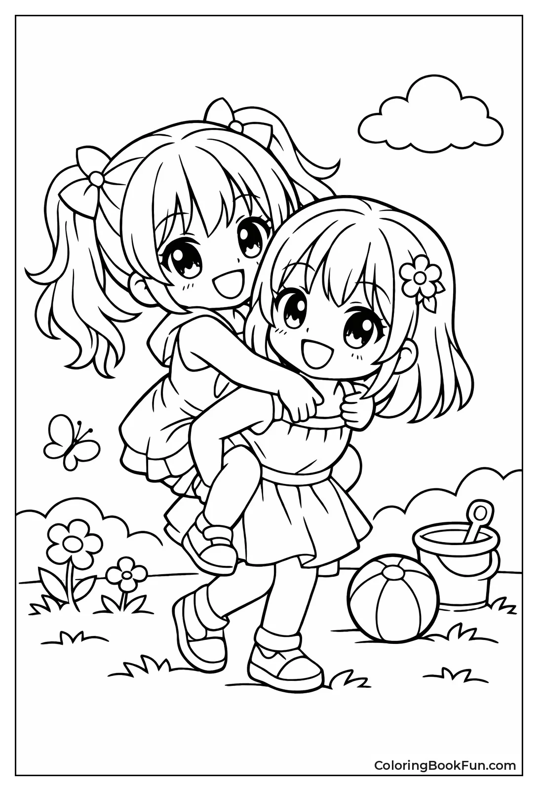 Anime Girls Hugging Tightly