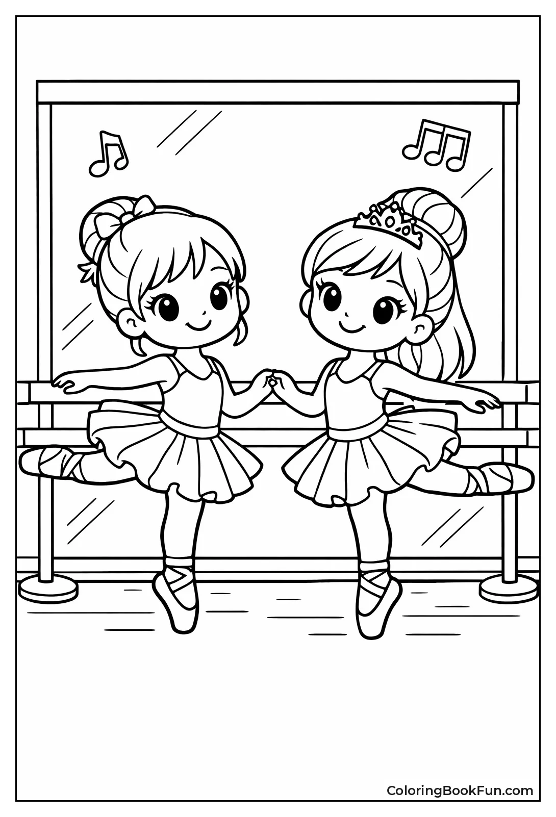Ballet Girls Practicing Duet
