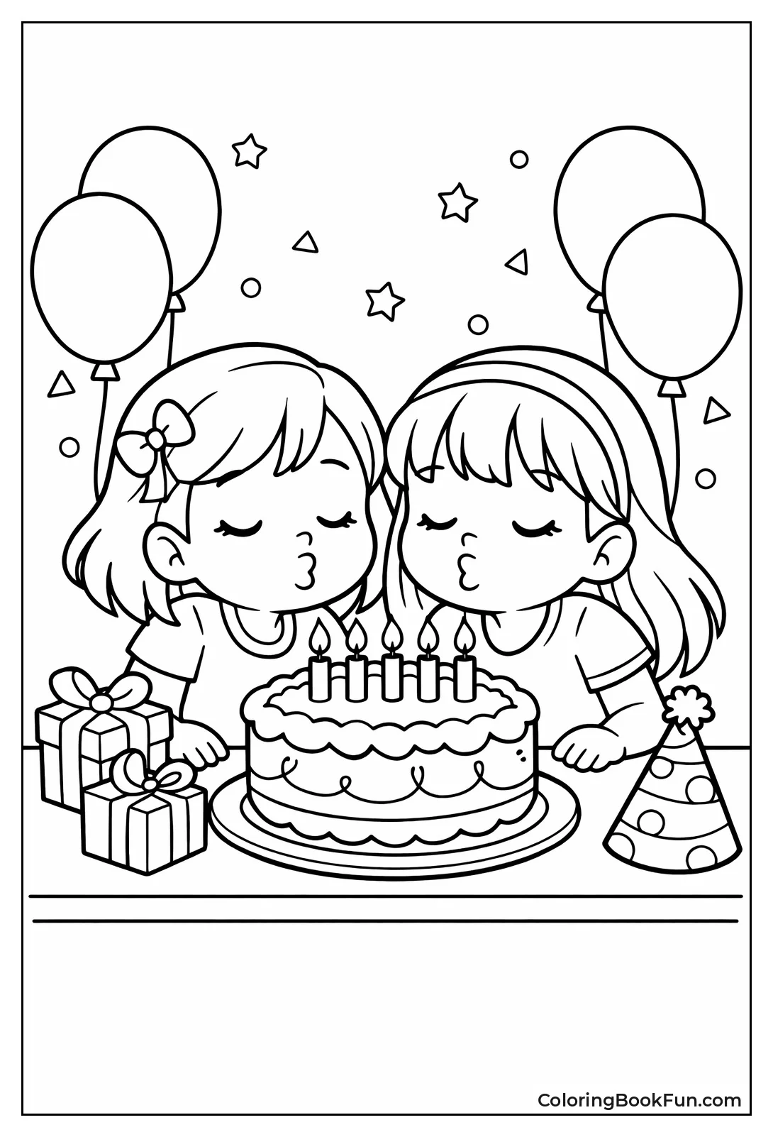 Friends Blowing Birthday Candles