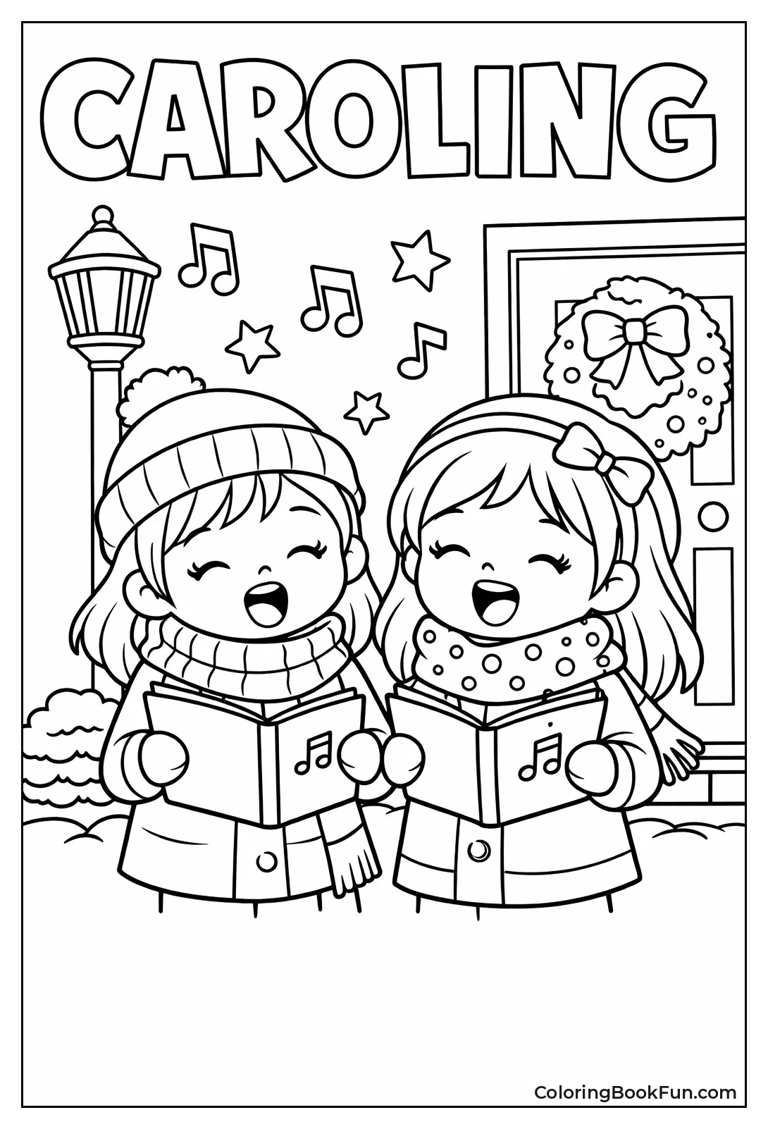 Girls Singing Christmas Carols