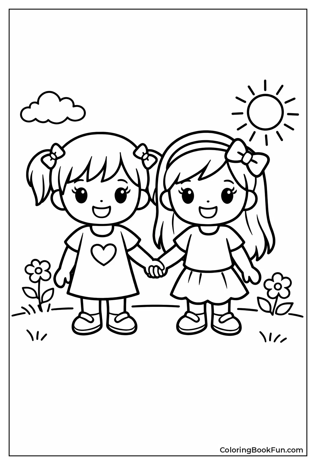 Girls Holding Hands Smiling