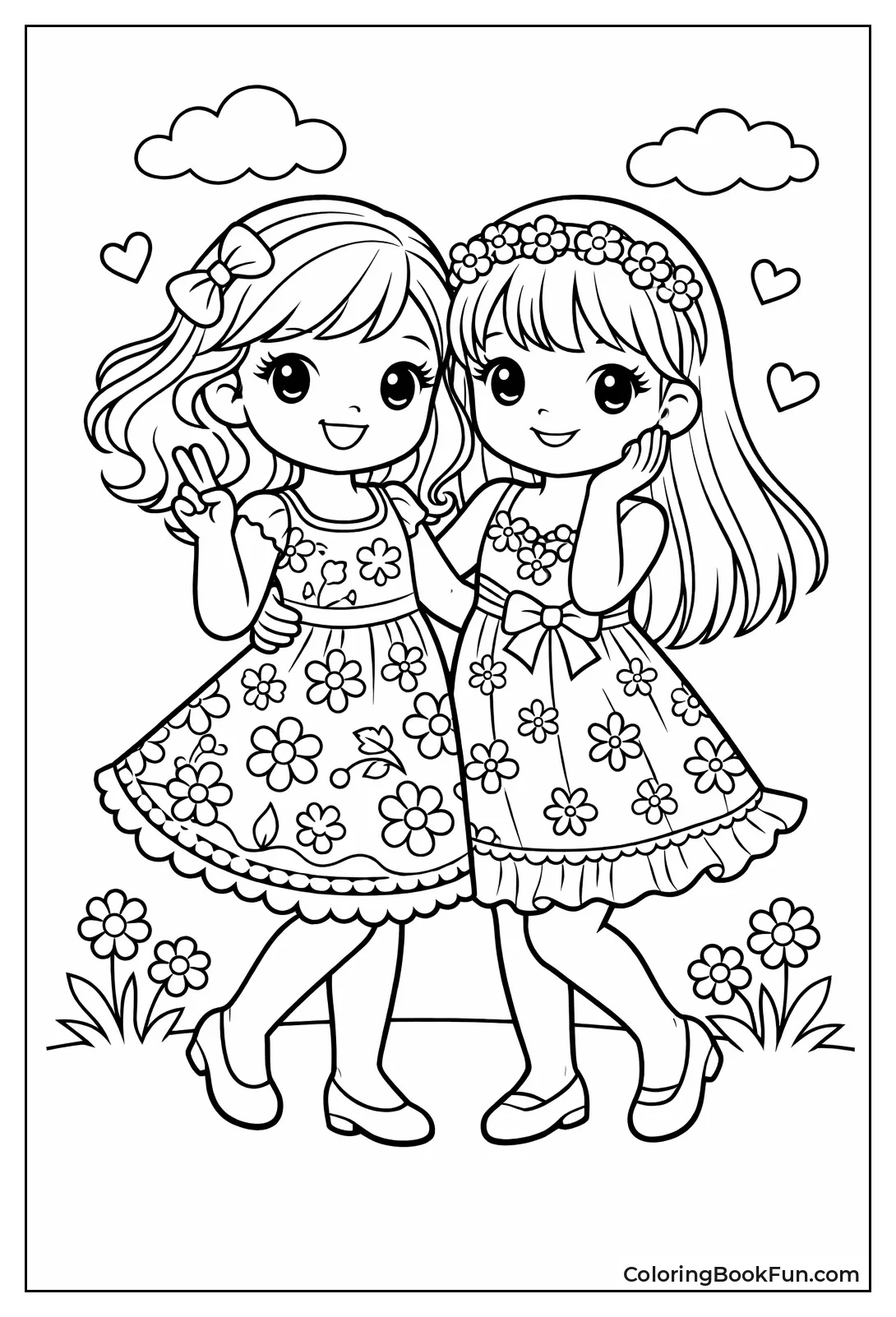 Girls in Floral Dresses