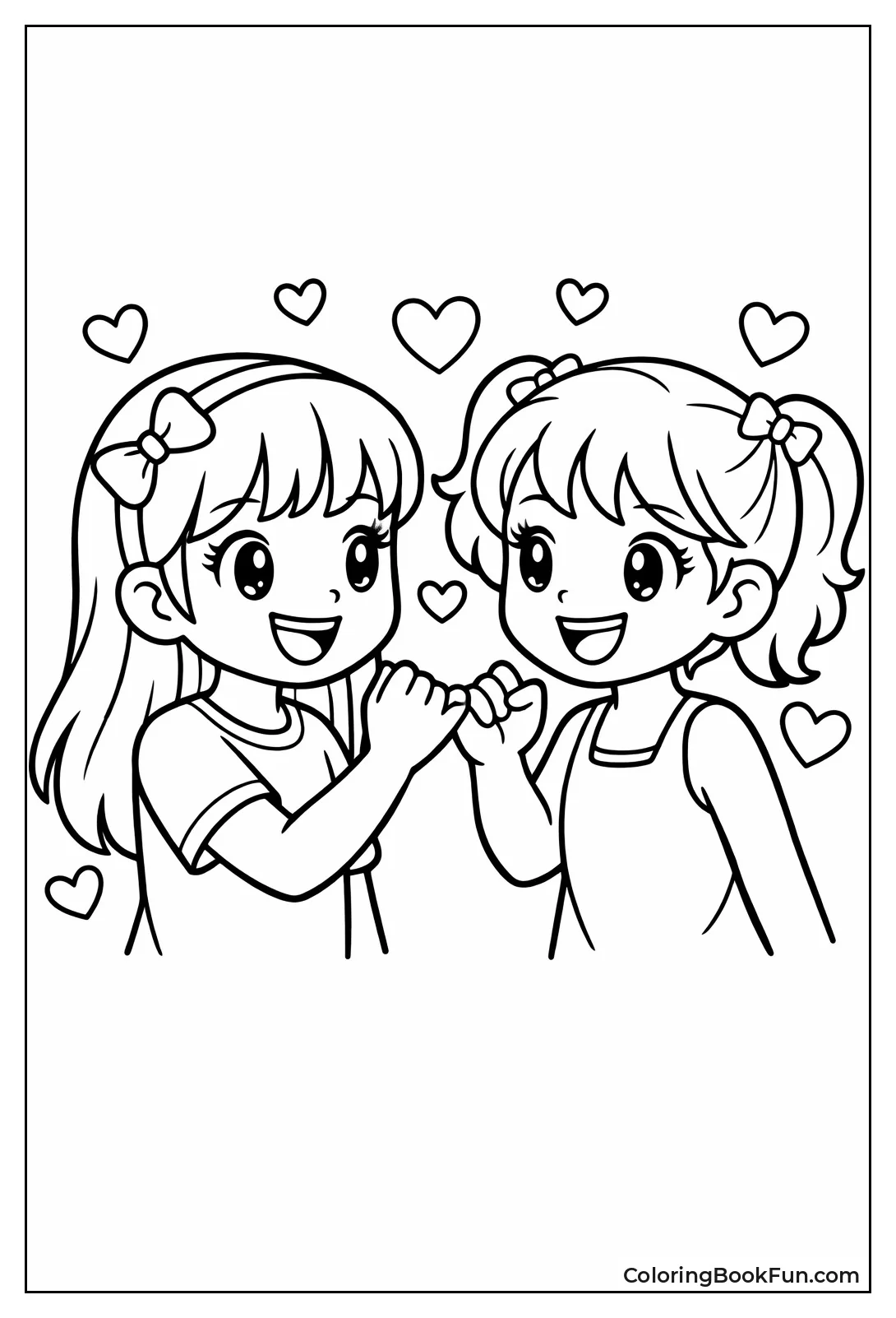 Girls Making Pinky Promise