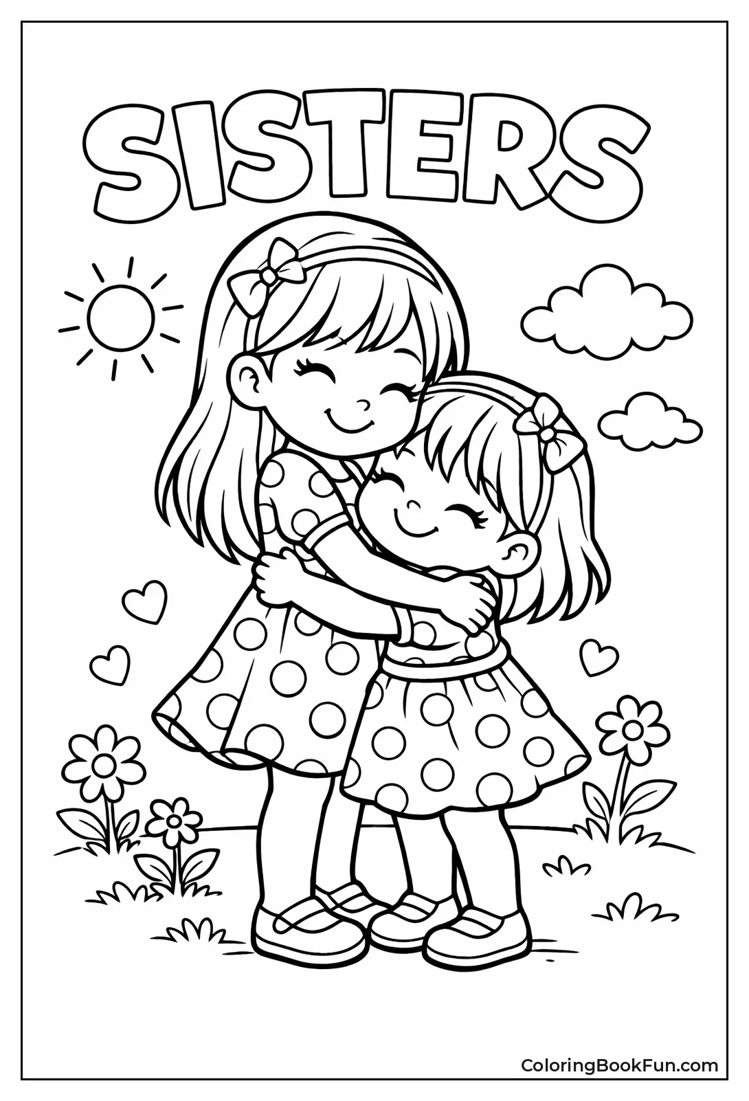 Sisters Hugging Affectionately