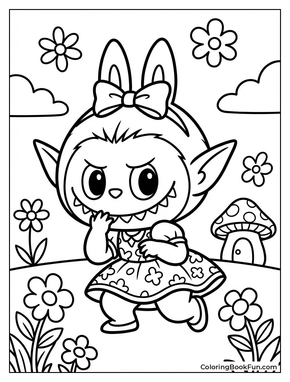 Girl Labubu Winks Mischievously