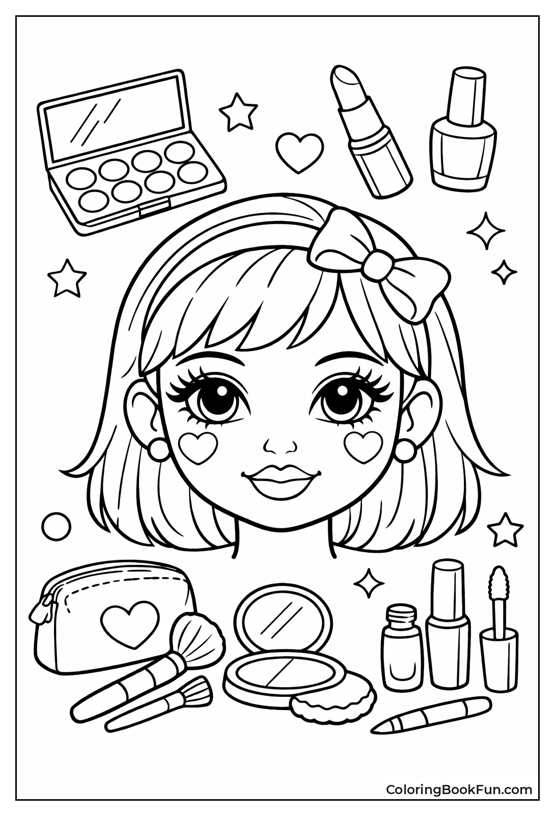 Girl Face with Makeup Lines