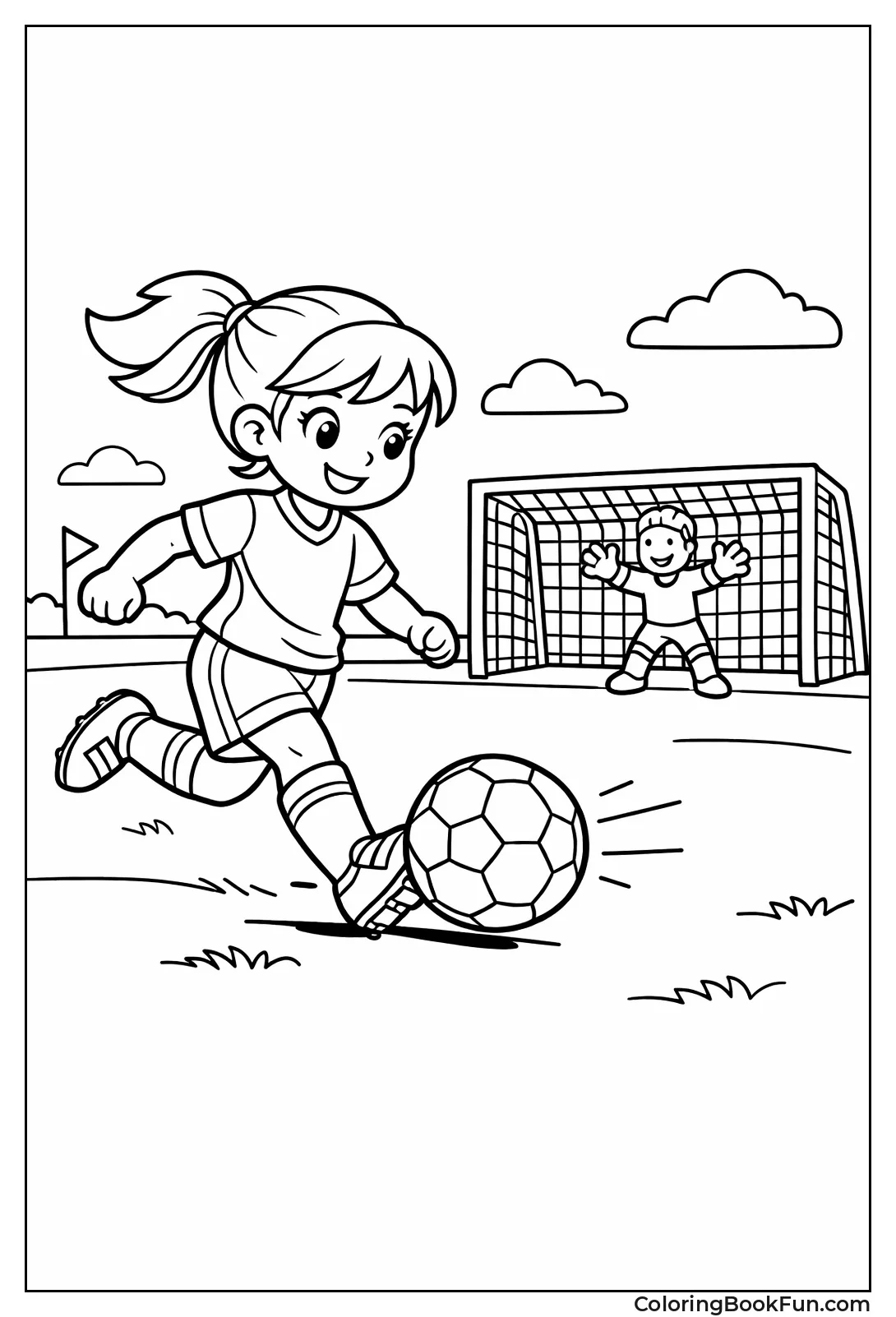 Girl Dribbling Soccer Ball